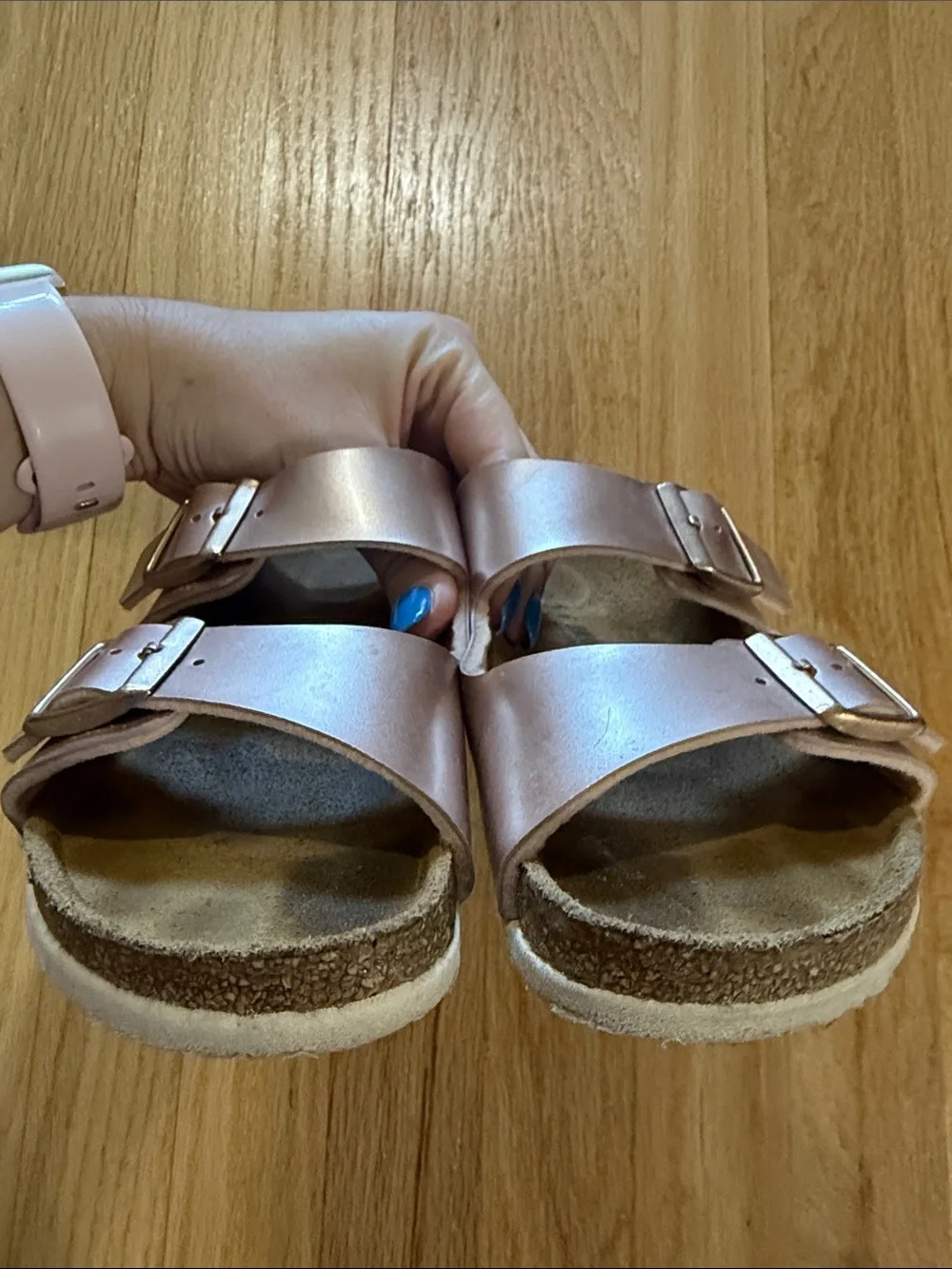 Birkenstock Rose Gold Arizona Sandals Sz 35